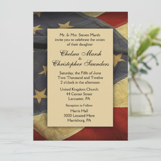  uitnodiging voor een Vlag Wedding (Staand voorkant)