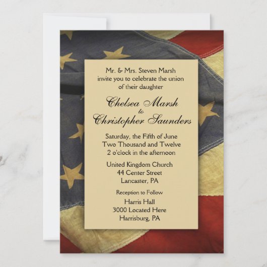 uitnodiging voor een Vlag Wedding (Voorkant)