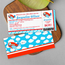 Uitnodiging voor een vliegticket Baby shower