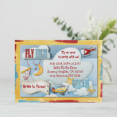 Uitnodiging voor een vliegtuigpartij (Staand voorkant)