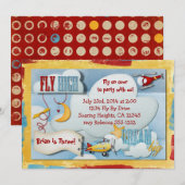 Uitnodiging voor een vliegtuigpartij (Voorkant / Achterkant)