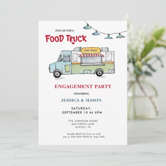 Uitnodiging voor een voedselweddenschap (Staand voorkant)