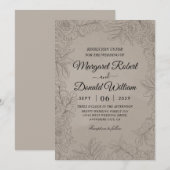  uitnodiging voor een volkerenhuwelijk met floral  (Voorkant / Achterkant)