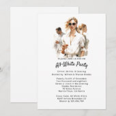 Uitnodiging voor een volledig witte feest (Voorkant / Achterkant)