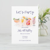 Uitnodiging voor een volwassen verjaardagsfeestje (Staand voorkant)