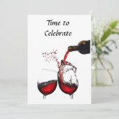 ****UITNODIGING VOOR EEN VOLWASSEN WIJNFEEST***** KAART (Staand voorkant)