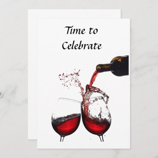 ****UITNODIGING VOOR EEN VOLWASSEN WIJNFEEST***** KAART (Voorkant / Achterkant)