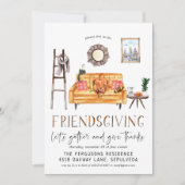 Uitnodiging voor een vriendelijke Thanksgiving-din (Voorkant)