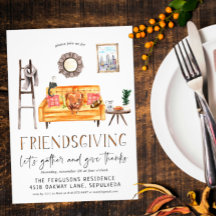 Uitnodiging voor een vriendelijke Thanksgiving-din