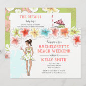 Uitnodiging voor een vrijgezellenstrandweekend (Voorkant / Achterkant)