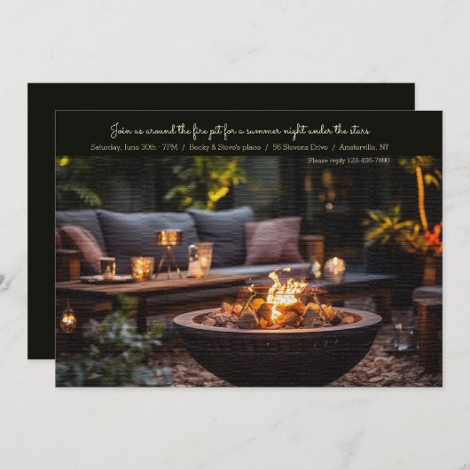 uitnodiging voor een vuurkorf (Voorkant / Achterkant)