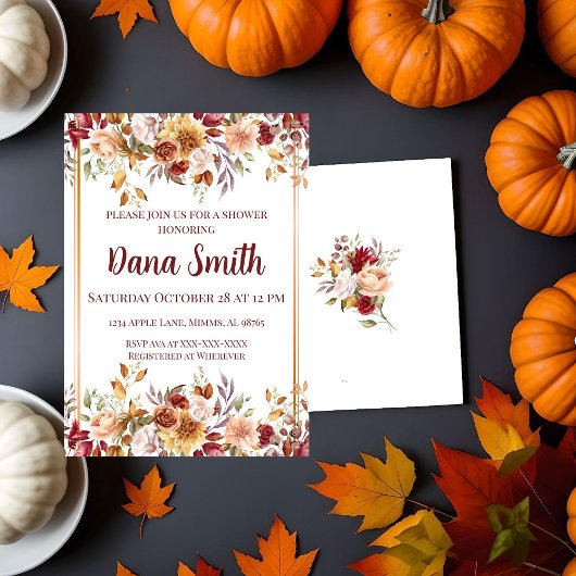 Uitnodiging voor een warme herfstige wilde bloemen