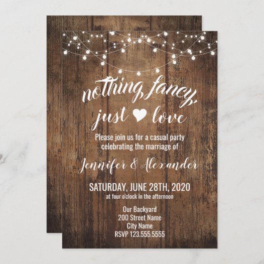 Uitnodiging voor een weglopershuwelijk (Voorkant / Achterkant)