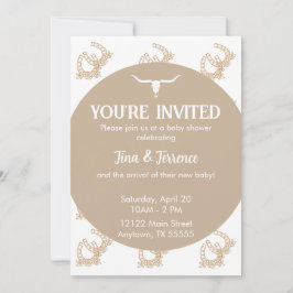 Uitnodiging voor een western thema-Baby shower