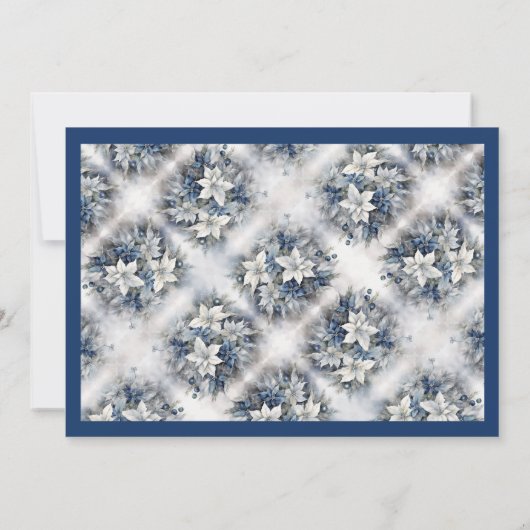 Uitnodiging voor een White Poinsettia Holiday Part (Achterkant)