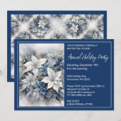 Uitnodiging voor een White Poinsettia Holiday Part (Voorkant / Achterkant)