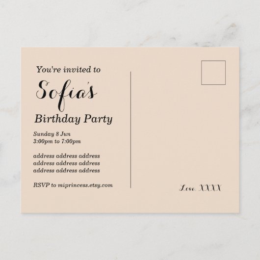 Uitnodiging voor een wijnfeest voor volwassenen (Achterkant)