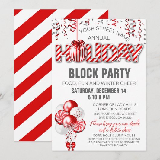 Uitnodiging voor een willekeurige feestelijke pepe (Voorkant / Achterkant)