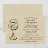 Uitnodiging voor een Wine & Cheese Bridal Shower (Voorkant / Achterkant)