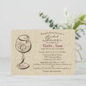 Uitnodiging voor een Wine & Cheese Bridal Shower (Staand voorkant)