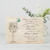 Uitnodiging voor een Wine & Cheese Bridal Shower (Staand voorkant)