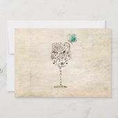 Uitnodiging voor een Wine & Cheese Bridal Shower (Achterkant)