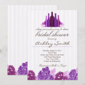 Uitnodiging voor een Wine & Cheese Bridal Shower (Voorkant / Achterkant)