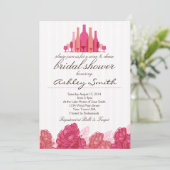 Uitnodiging voor een Wine & Cheese Bridal Shower (Staand voorkant)