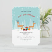 Uitnodiging voor een Winter Birthday Party (Staand voorkant)