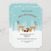 Uitnodiging voor een Winter Birthday Party (Voorkant / Achterkant)