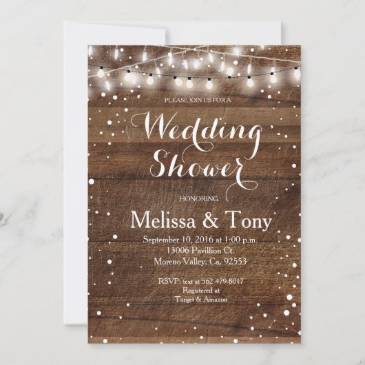 Uitnodiging voor een winterse huwelijksdouche (Voorkant)