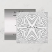 Uitnodiging voor een witte verjaardag (Voorkant / Achterkant)