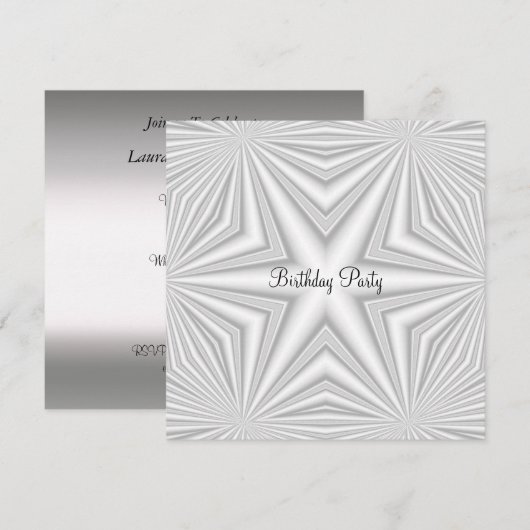 Uitnodiging voor een witte verjaardag (Voorkant / Achterkant)