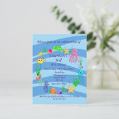 Uitnodiging voor een zeelevenfeestje  (Staand voorkant)