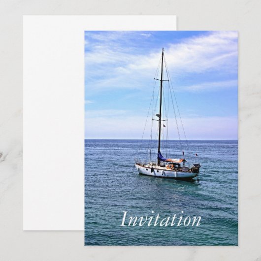 Uitnodiging voor een zeilboot (Voorkant / Achterkant)