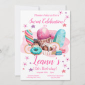 Uitnodiging voor een zoete partij, Editable Birthd (Voorkant)