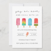 Uitnodiging voor een zomerijsverjaardagsfeestje (Voorkant)