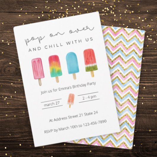 Uitnodiging voor een zomerijsverjaardagsfeestje