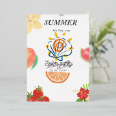 Uitnodiging voor een zomerzwembad. (Staand Voorkant)