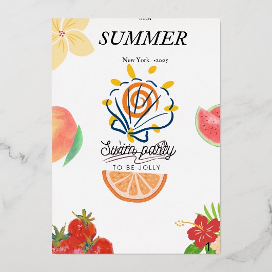 Uitnodiging voor een zomerzwembad. (Voorkant)