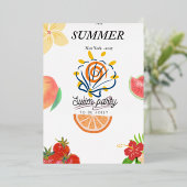 Uitnodiging voor een zomerzwembad. (Staand Voorkant)