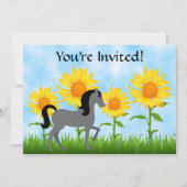  uitnodiging voor een Zonnebloem- en paardenfeest (Voorkant)