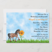  uitnodiging voor een Zonnebloem- en paardenfeest (Achterkant)