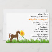  uitnodiging voor een Zonnebloem- en paardenfeest (Achterkant)