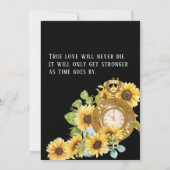 Uitnodiging voor een zonnebloempje voor een bruilo (Achterkant)