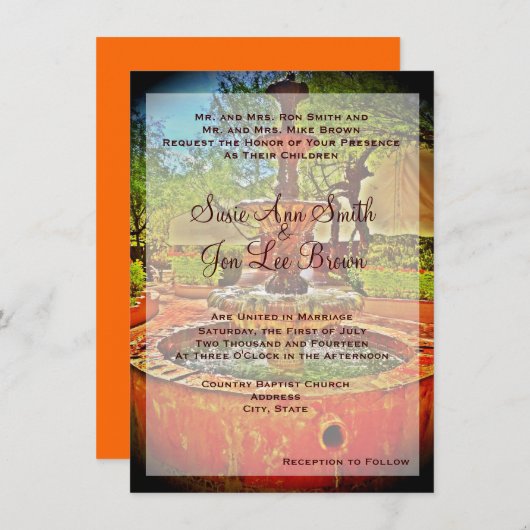 Uitnodiging voor een Zuidwest-Mexicaans huwelijk (Voorkant / Achterkant)