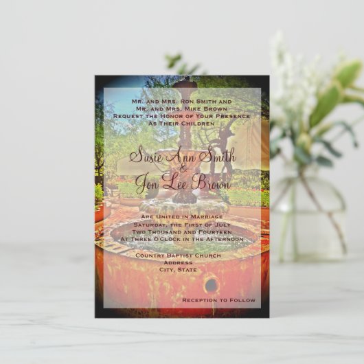 Uitnodiging voor een Zuidwest-Mexicaans huwelijk (Staand voorkant)