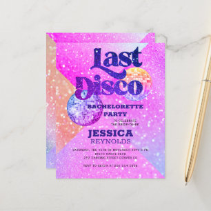 Uitnodiging voor een zuinige disco vrijgezellenfee