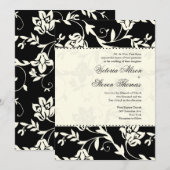Uitnodiging voor een zwart en een crèmeweddenschap (Voorkant / Achterkant)