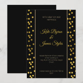 Uitnodiging voor een zwart en gouden weddenschap (Voorkant / Achterkant)